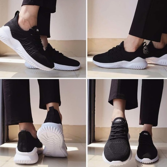 Womens BlackTennis Sneakers- Slip On Memory Foam‎ Lightweight - Picture 9 of 11